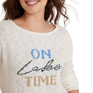 Maurices On Lake Time Summer Sweater Cream NWT MED Soft Lightweight